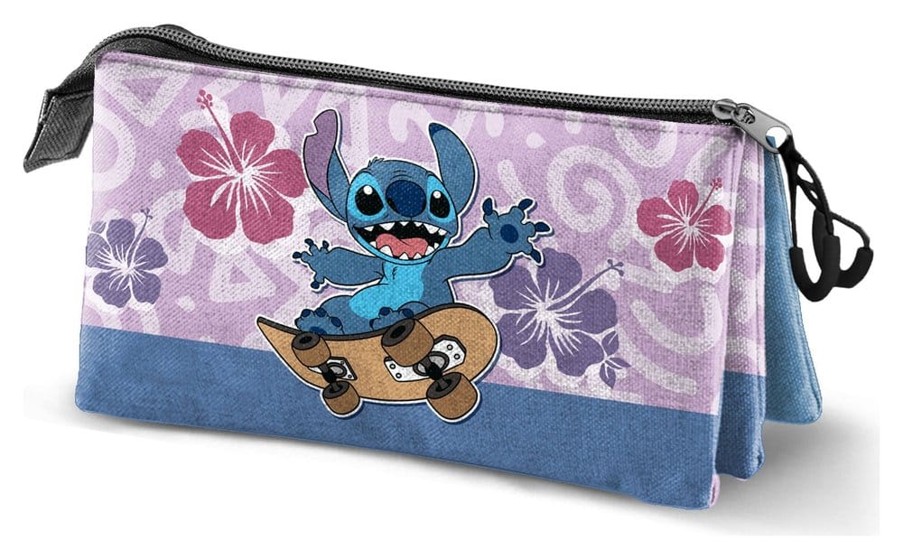 Lilo & Stitch Triple Pencil case Skate Lilac