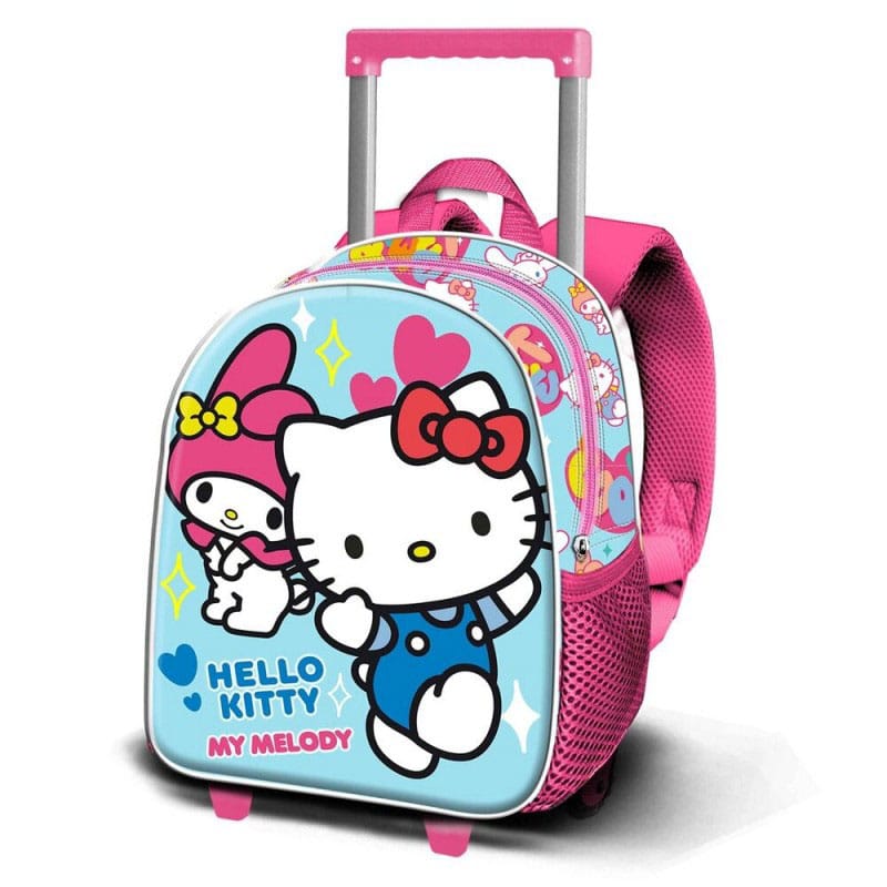 PRE ORDINE - Sanrio 3D Backpack with Wheels Hello Kitty Friendship Blue Small