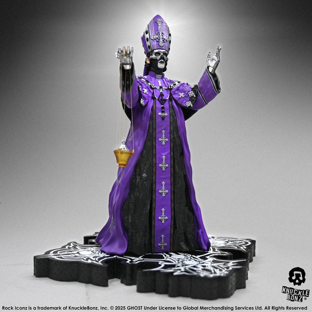 PRE ORDINE - Ghost Rock Iconz Statue Papa V Perpetua Purple Robes 22 cm