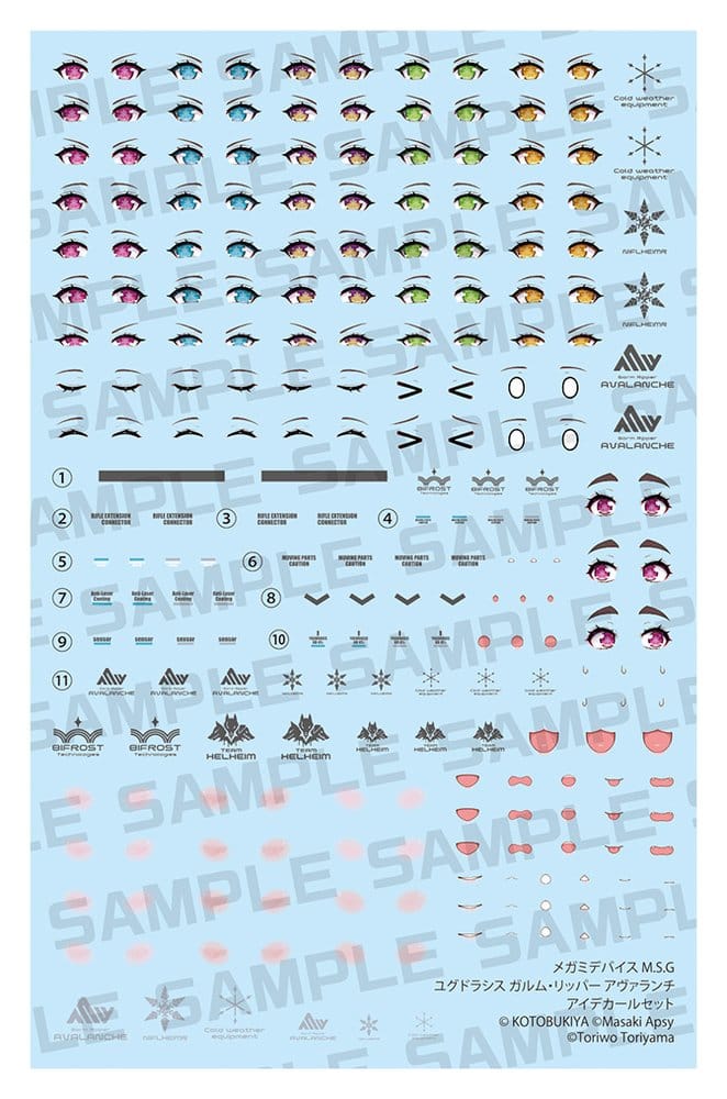 PRE ORDINE - Megami Device M.S.G. Plastic Model Kit Yggdrasis Garm Ripper Avalanche Eye Decal Set
