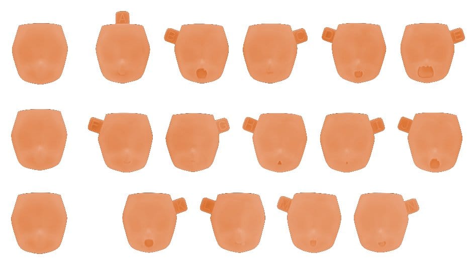 PRE ORDINE - Megami Device M.S.G. Plastic Model Kit 1/1 10 Face Set Puni Mofu 01 Skin Color E