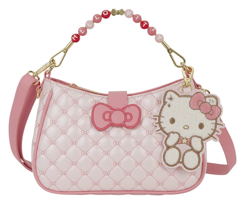 PRE ORDINE - Sanrio by Loungefly Crossbody with Beaded Handle & Bag Charm Hello Kitty Quilted