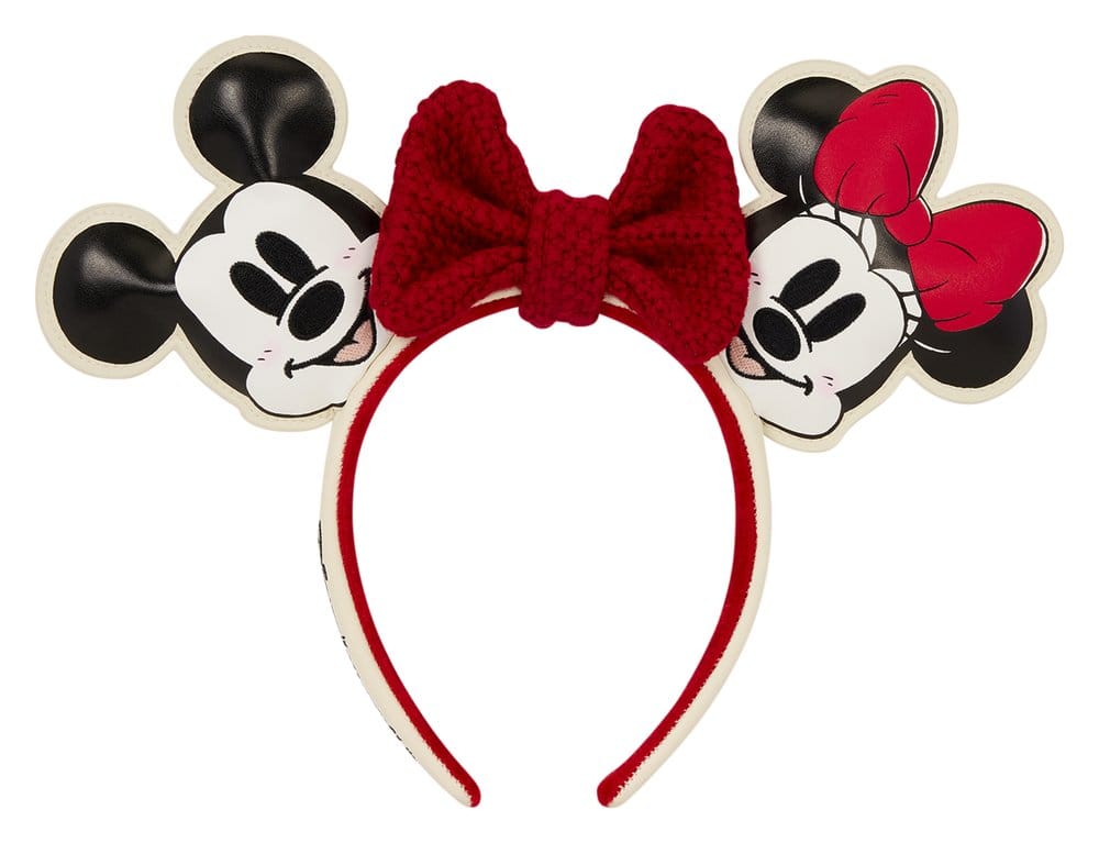 PRE ORDINE - Mickey & Minnie by Loungefly Ears Headband Knit Bow