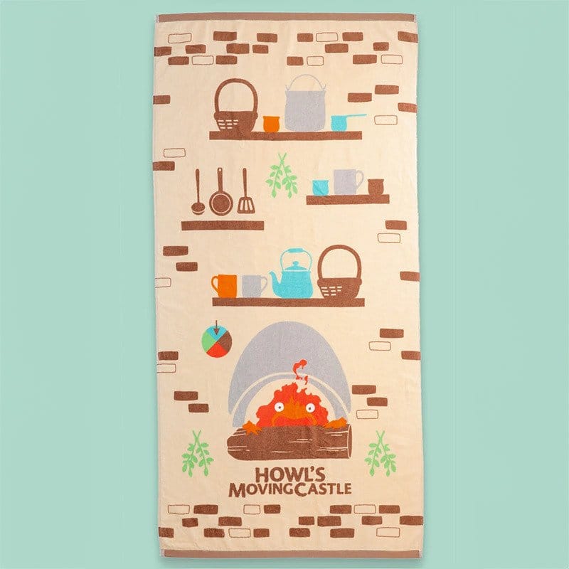PRE ORDINE - Howl’s Moving Castle Towel Cook with Calcifer 70 x 140 cm