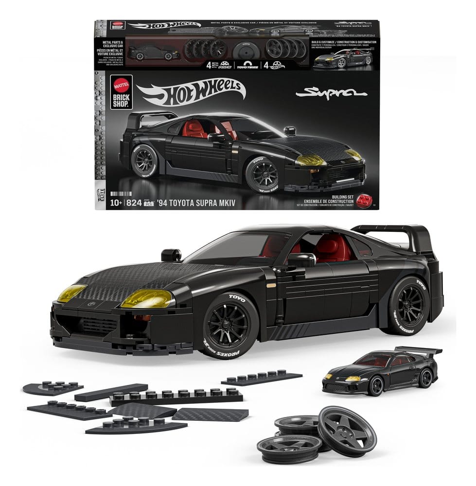 PRE ORDINE - Hot Wheels Elite Mattel Brick Shop Building Set 1/16 '94 Toyota Supra MKIV
