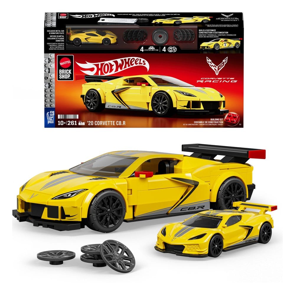 PRE ORDINE - Hot Wheels Speed Mattel Brick Shop Building Set 1/32 '20 Corvette C8.R