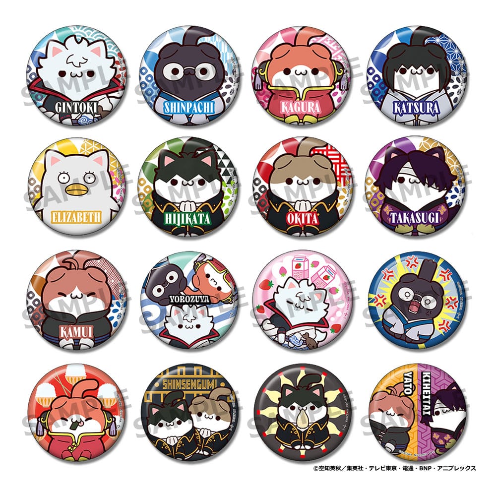 PRE ORDINE - Gintama Mega Cat Project Nyantama! Pins 3 cm Blind Box Assortment (16)