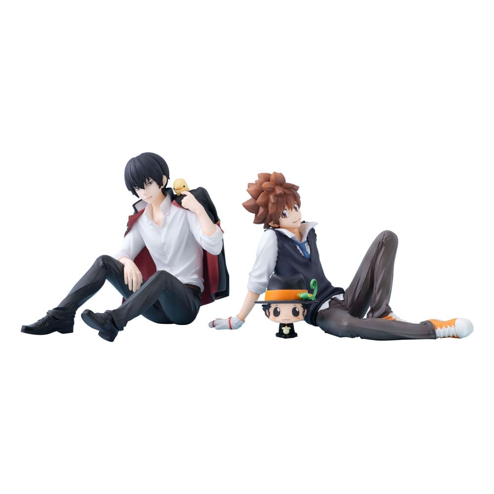 PRE ORDINE - Katekyo Hitman Reborn! G.E.M. Series PVC Statue Tsuna & Reborn & Hibari & Hibird Palm Size Set 8 cm