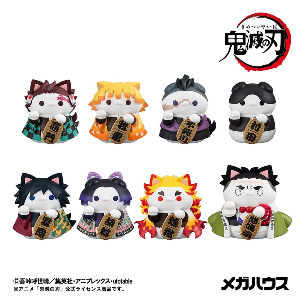 PRE ORDINE - Demon Slayer: Kimetsu no Yaiba Mega Cat Project Trading Figure Fortune Cats Ver. 01 7 cm Blind Box Assortment (8)