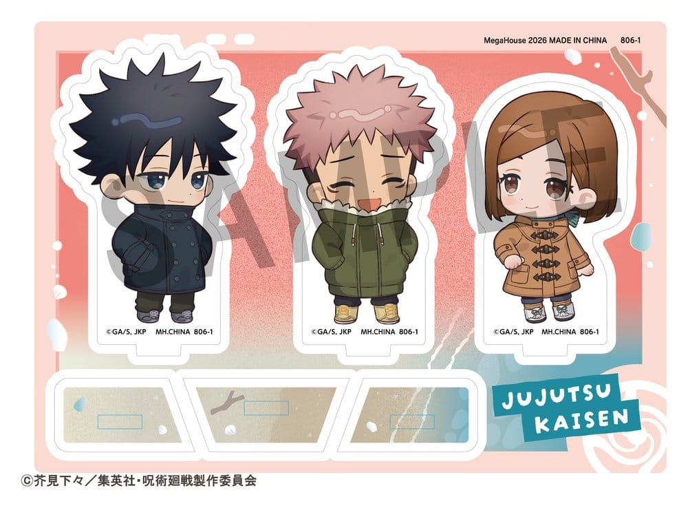 PRE ORDINE - Jujutsu Kaisen Buddycolle Acrylic Stand 5th Anniversary C Megumi Fushiguro, Yuji Itadori & Nobara Kugisaki 10 cm