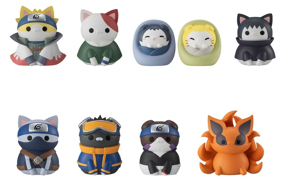 PRE ORDINE - Naruto Shippuden Mega Cat Project Nyaruto! Once upon a time in Konoha village Mini Figures 3 cm Blind Box Display (8) (Repeat)