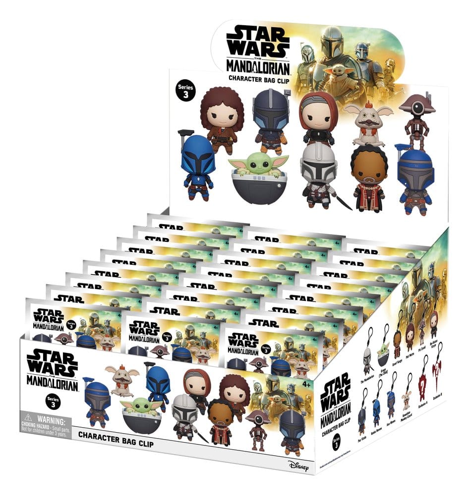 PRE ORDINE - Star Wars The Mandalorian 3D PVC Bag Clips Series 3 Blind Bag Display (24)