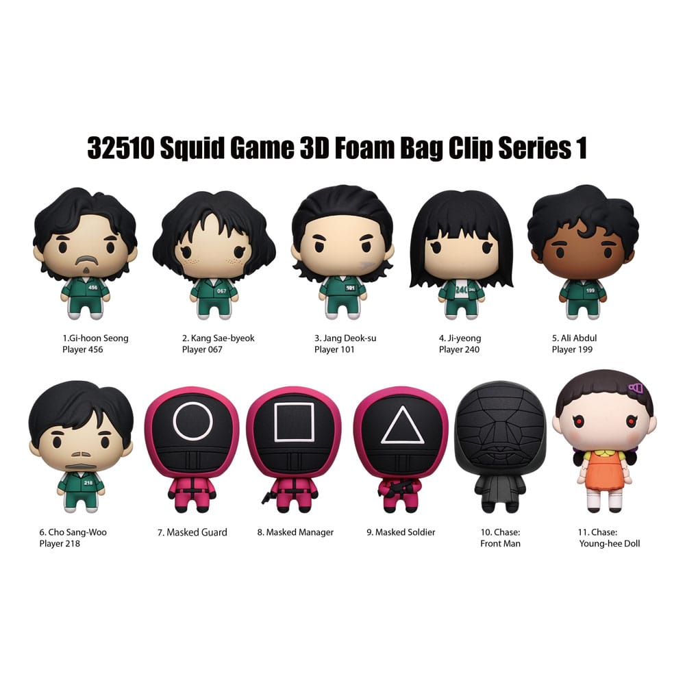 PRE ORDINE - Squid Game 3D PVC Bag Clips Series 1 Display (24)