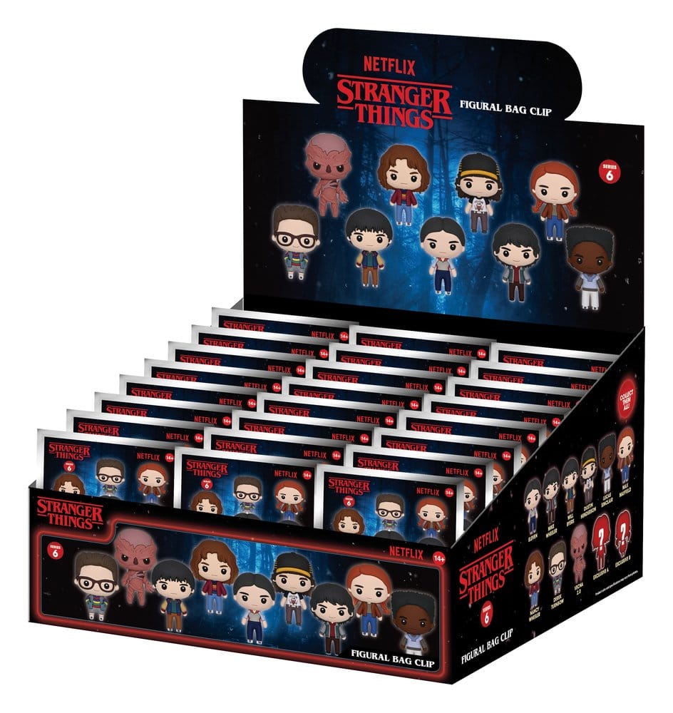 PRE ORDINE - Stranger Things 5 3D PVC Bag Clips Series 6 Blind Bag Display (24)