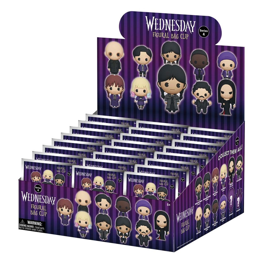 PRE ORDINE - Wednesday 3D Foam Bag Clips Series 4 Display (24)