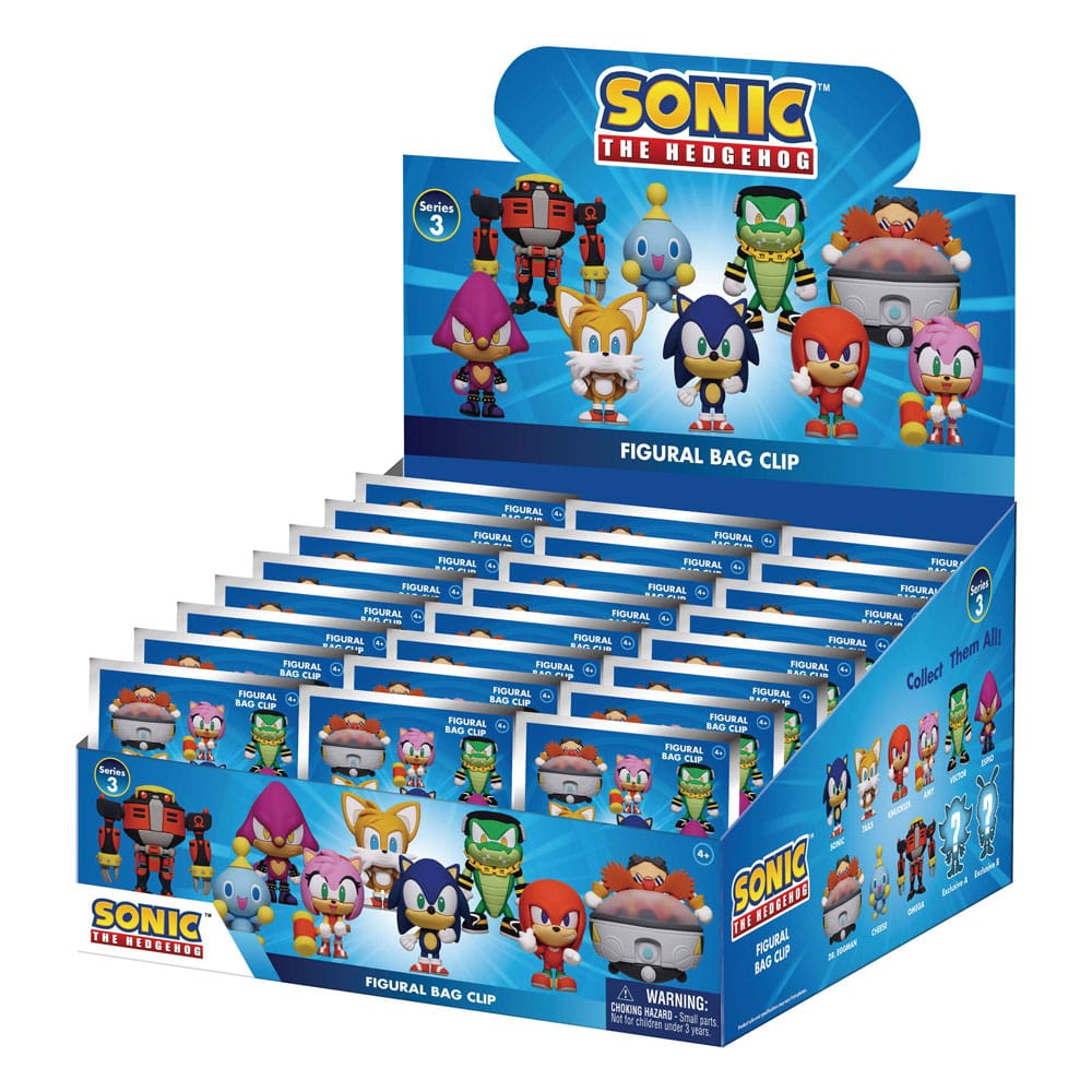 PRE ORDINE - Sonic - The Hedgehog 3D PVC Bag Clips Series 3 Display (24)
