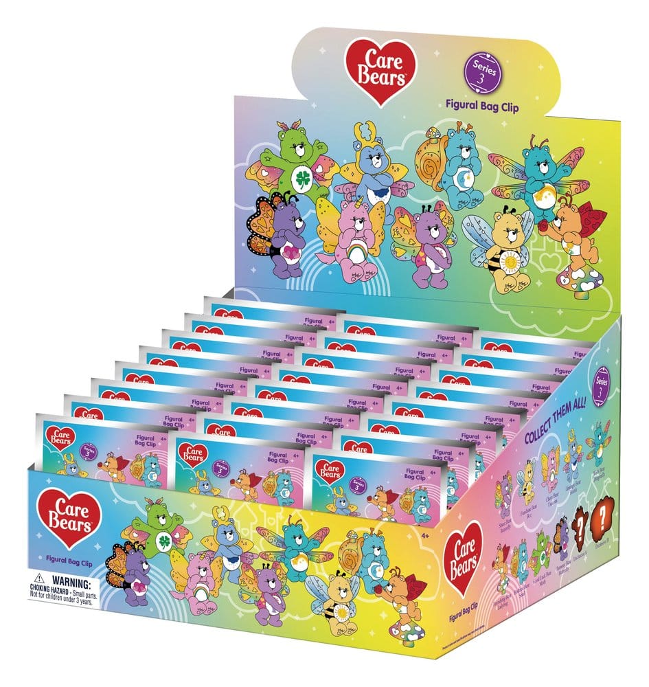 PRE ORDINE - Care Bears 3D PVC Bag Clips Series 3 Blind Bag Display (24)