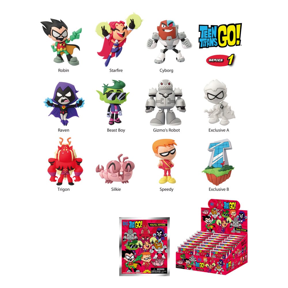 PRE ORDINE - Teen Titans Go! 3D PVC Bag Clips Series 01 Display (24)