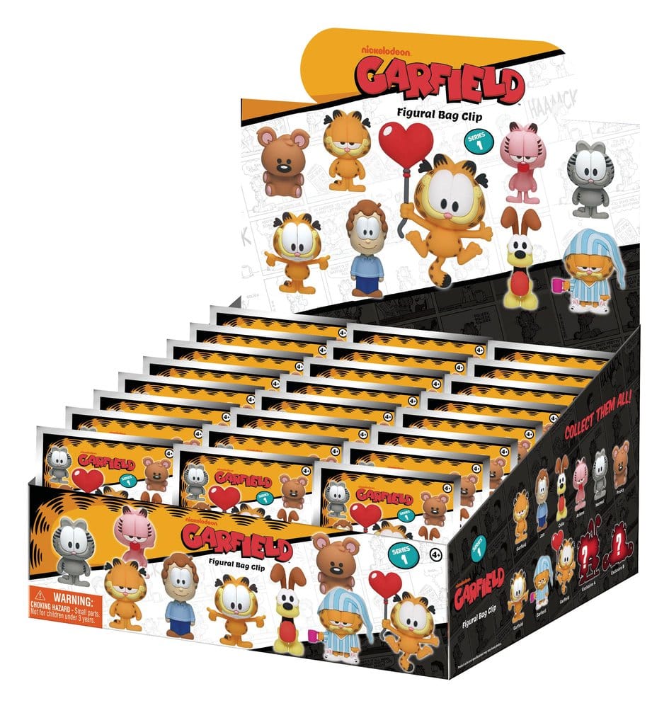 PRE ORDINE - Garfield 3D Foam Bag Clips Serie 1 Display (24)