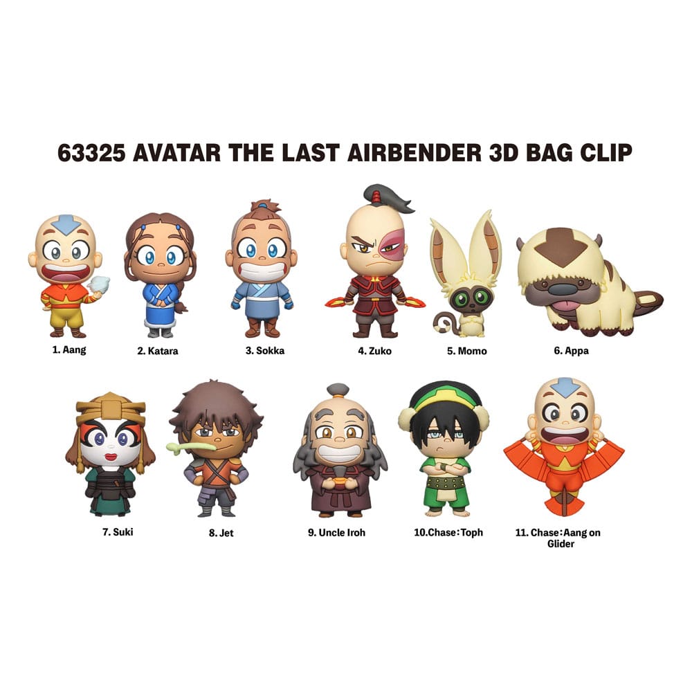 PRE ORDINE - Avatar: The Last Airbender 3D PVC Bag Clips Series 1 Display (24)