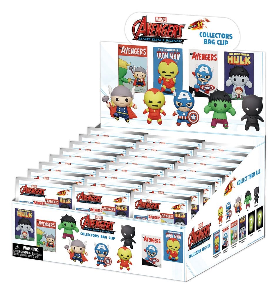 PRE ORDINE - Marvel 3D PVC Bag Clips Series 1 Avengers 60th Comic Covers Blind Bag Display (24)