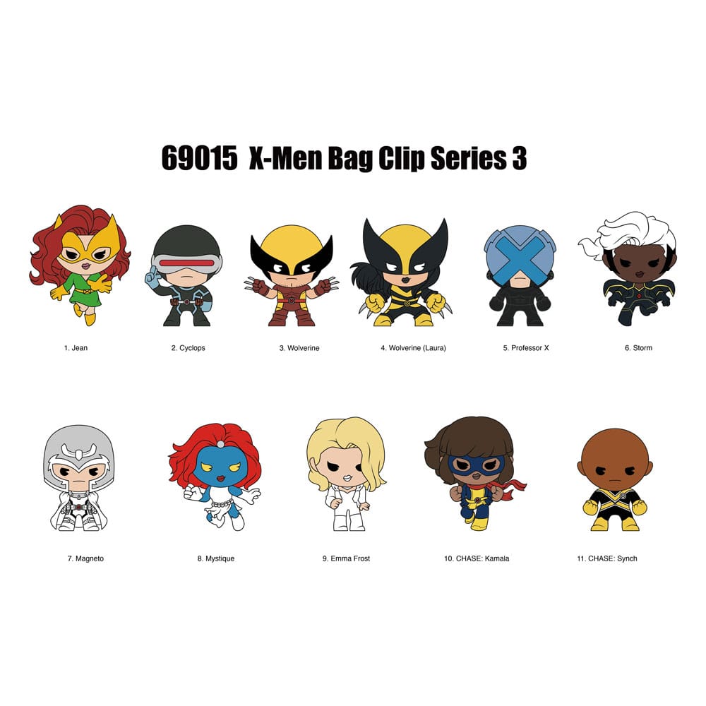 PRE ORDINE - Marvel 3D Foam Bag Clips X-men Classic Series 3 Display (24)