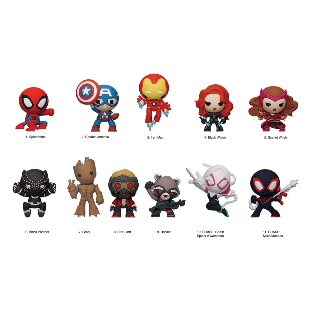 PRE ORDINE - Marvel 3D PVC Bag Clips 85th Core Comic Series 12 Display (24)