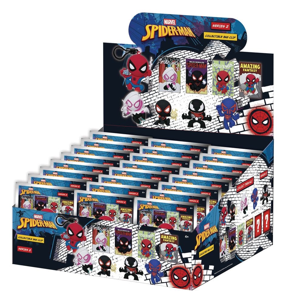 PRE ORDINE - Spider-Man Classic 3D PVC Bag Clips Series 2 Display (24)