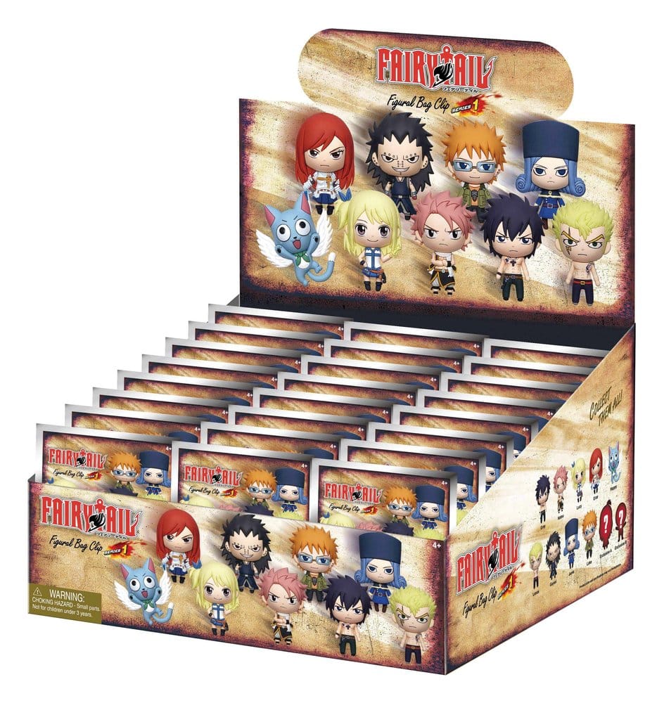 PRE ORDINE - Fairy Tail 3D Foam Bag Clips Serie 1 Display (24)