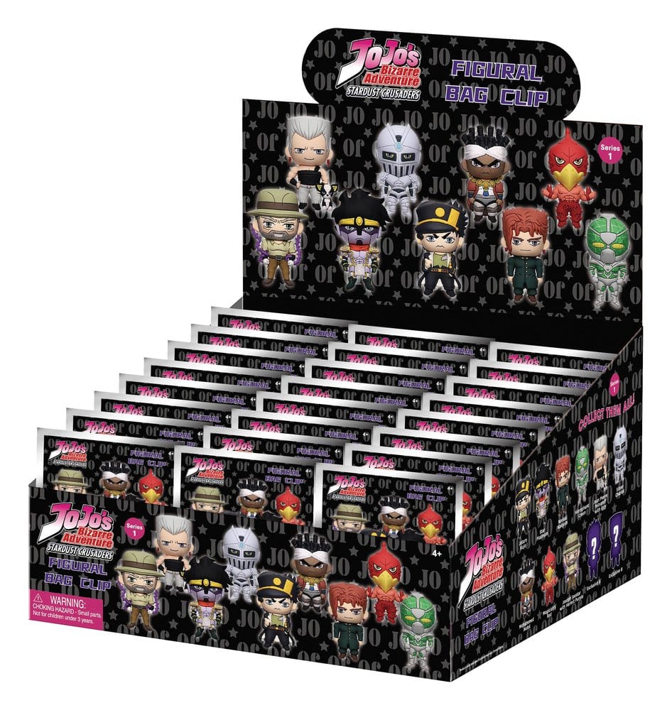 PRE ORDINE - JoJo's Bizarre Adventure 3D PVC Bag Clips Series 1 Blind Bag Display (24)