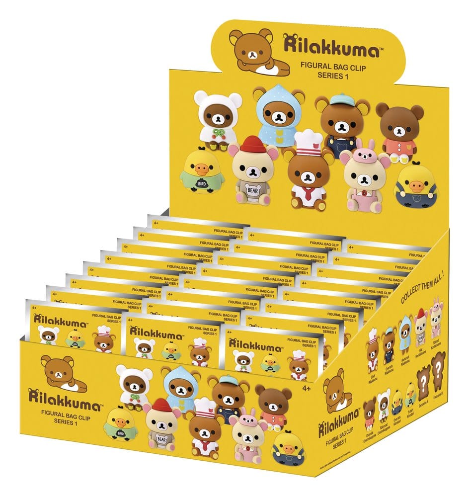 PRE ORDINE - Rilakkuma 3D PVC Bag Clips Series 1 Blind Bag Display (24)