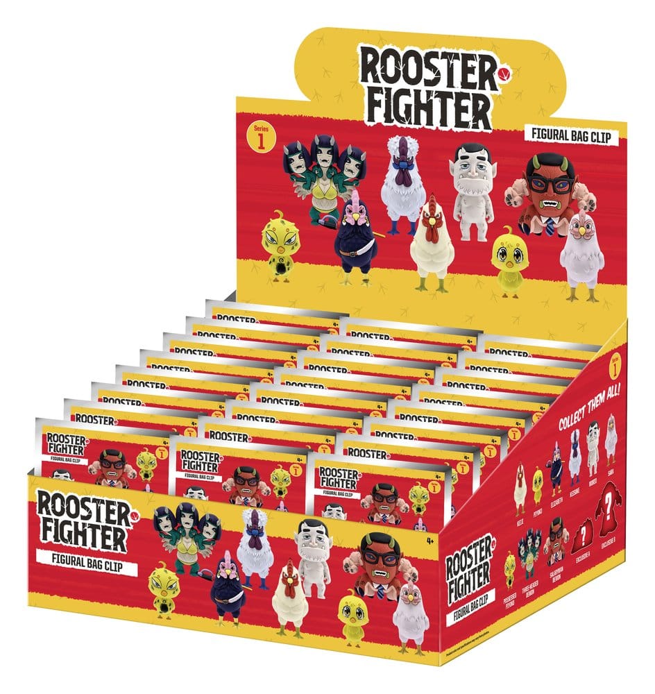 PRE ORDINE - Rooster Fighter 3D PVC Bag Clips Series 1 Blind Bag Display (24)