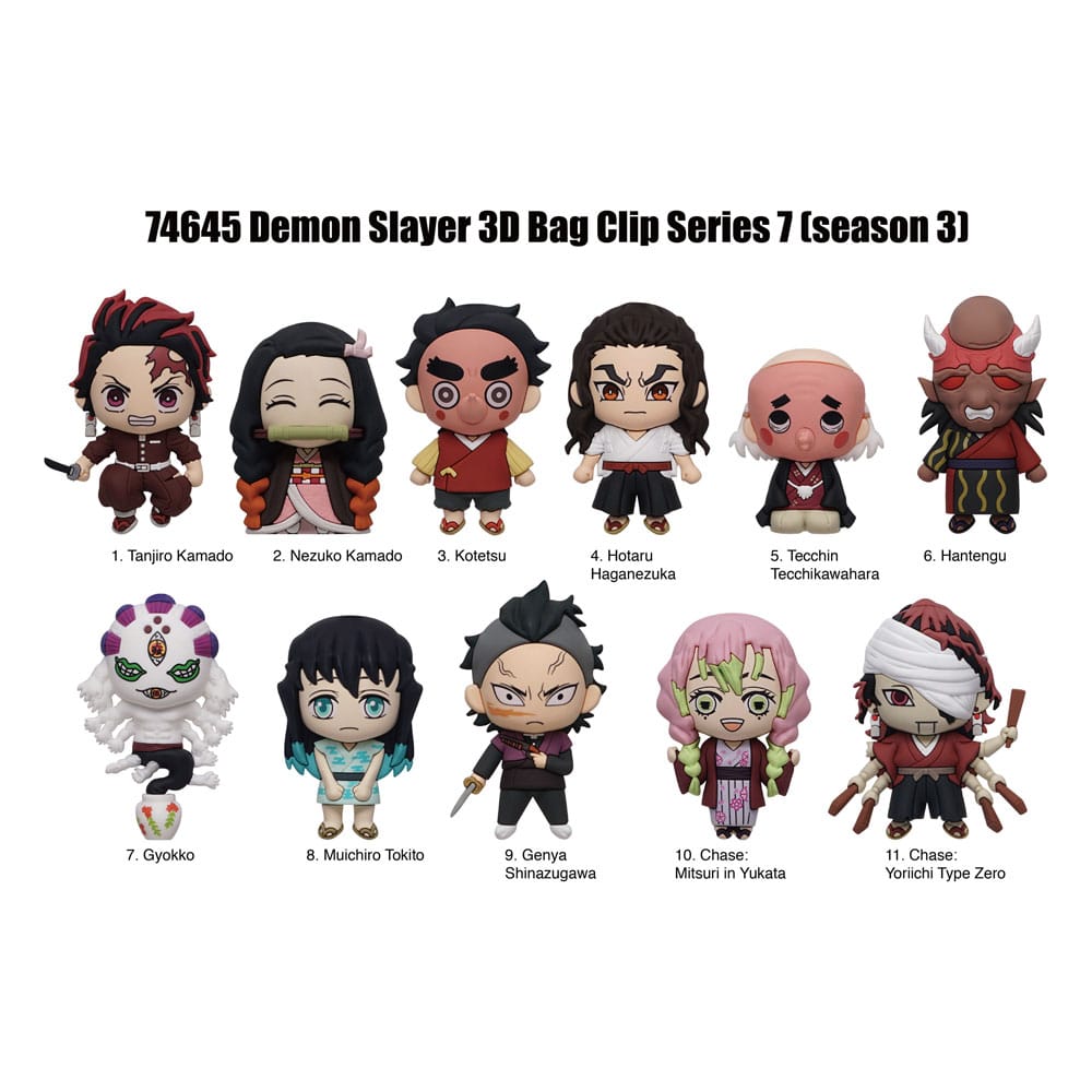 PRE ORDINE - Demon Slayer 3D PVC Bag Clips Series 7 Display (24)