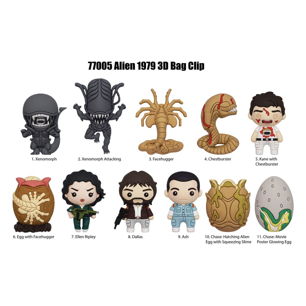 PRE ORDINE - Alien 3D PVC Bag Clips Series 1 Display (24)