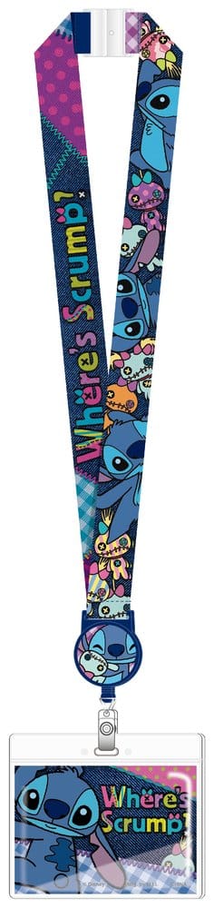 PRE ORDINE - Lilo & Stitch Deluxe Lanyard with Card Holder Stitch Where's Scrump?