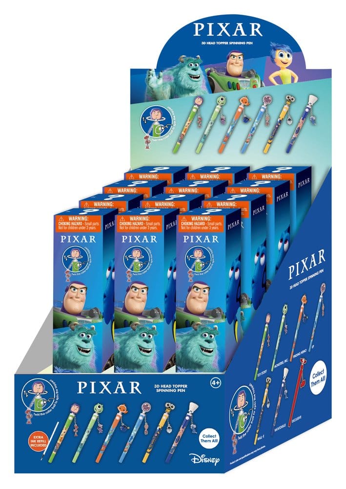 PRE ORDINE - Pixar 3D Head Topper Spinning Pen Display (12)