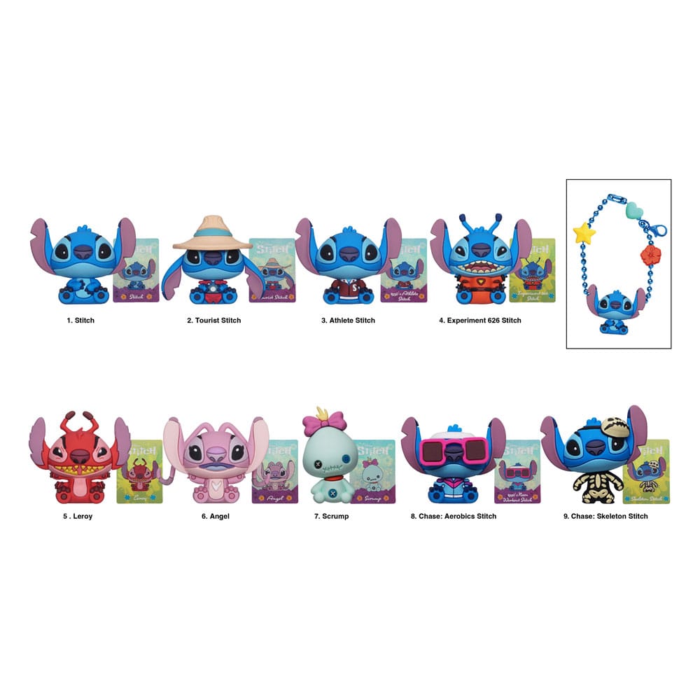 PRE ORDINE - Lilo & Stitch 3D PVC Bag Clips Stitch Charm Display (24)