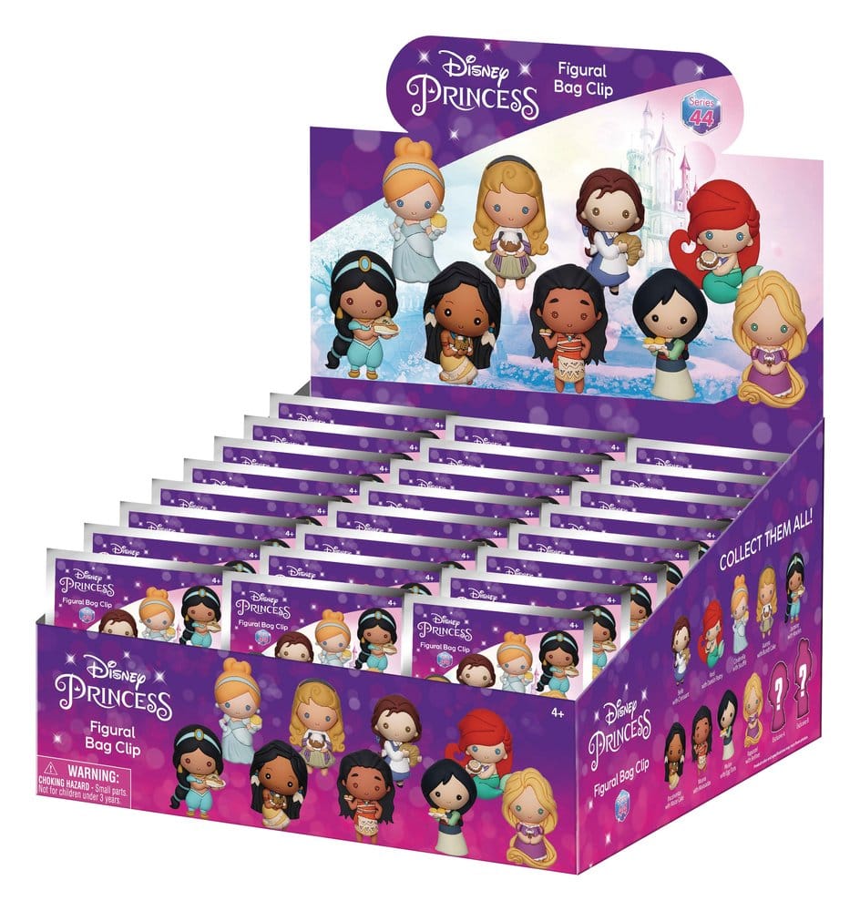 PRE ORDINE - Disney 3D PVC Bag Clips Princess with Food Serie 44 Display (24)