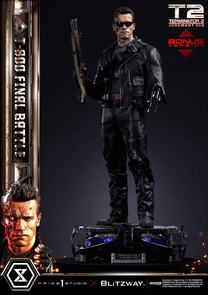 PRE ORDINE - Terminator 2 Museum Masterline Series Statue 1/3 T-800 Final Battle Deluxe Bonus Version 75 cm