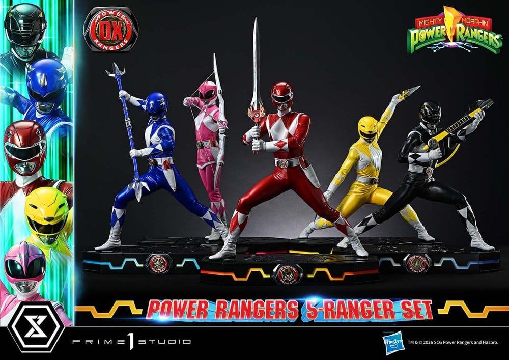 PRE ORDINE - Mighty Morphin Power Rangers Premium Masterline Set of 5 Statues 1/4 Deluxe Version 62 cm