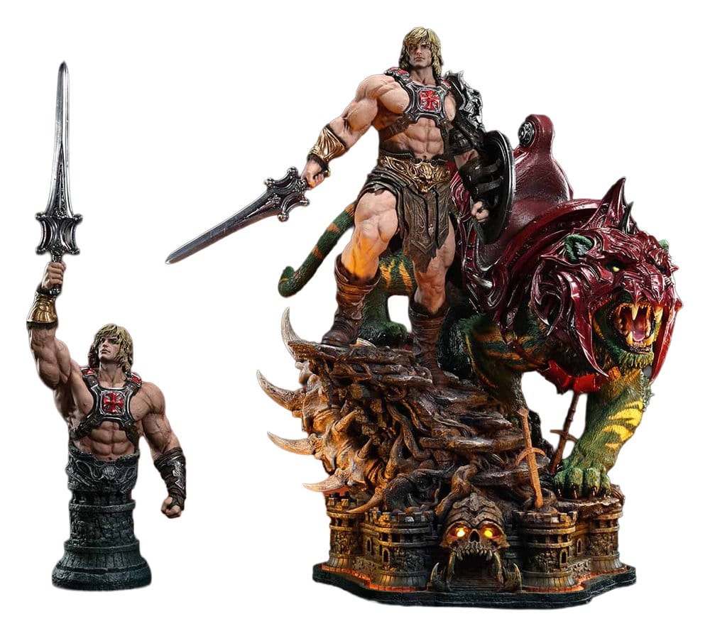 PRE ORDINE - Masters of the Universe Real Elite Masterline Series Statue 1/4 He-Man & Battle Cat Ultimate Version 86 cm