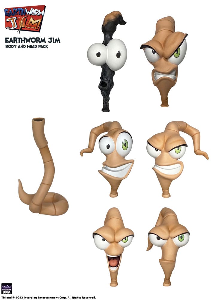 PRE ORDINE - Earthworm Jim Accessory Pack Wave 1: Worm Body & Jim Heads