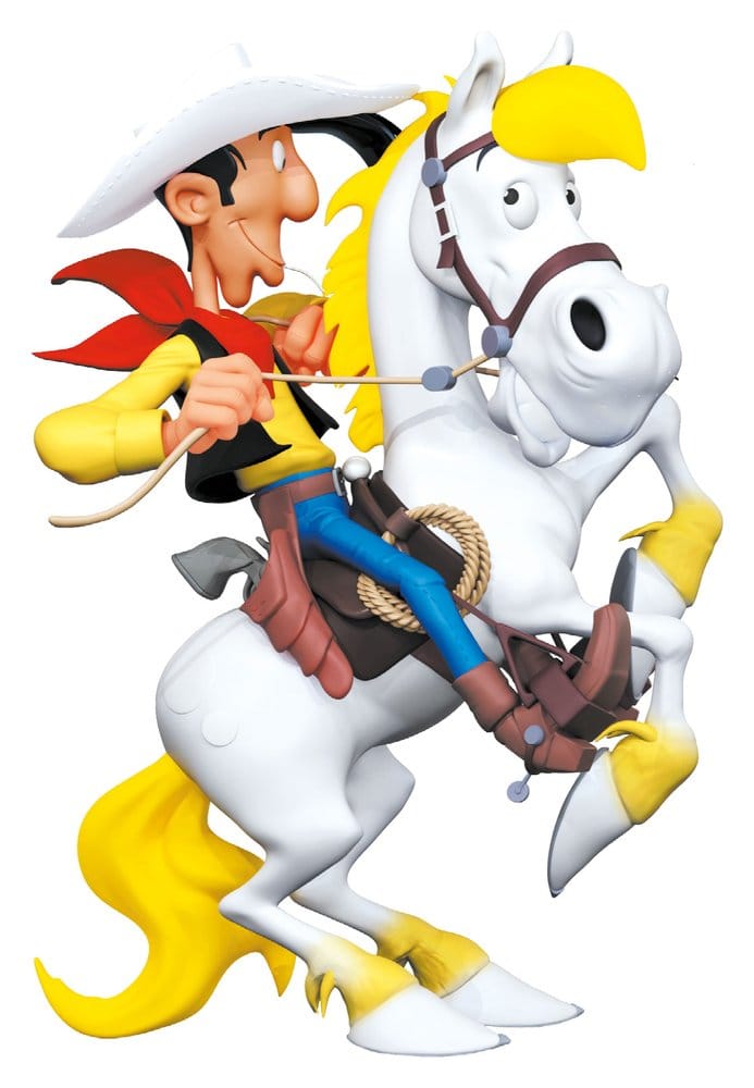 PRE ORDINE - Lucky Luke Resin Statue Lucky Luke on Rearing Jolly Jumper 25 cm