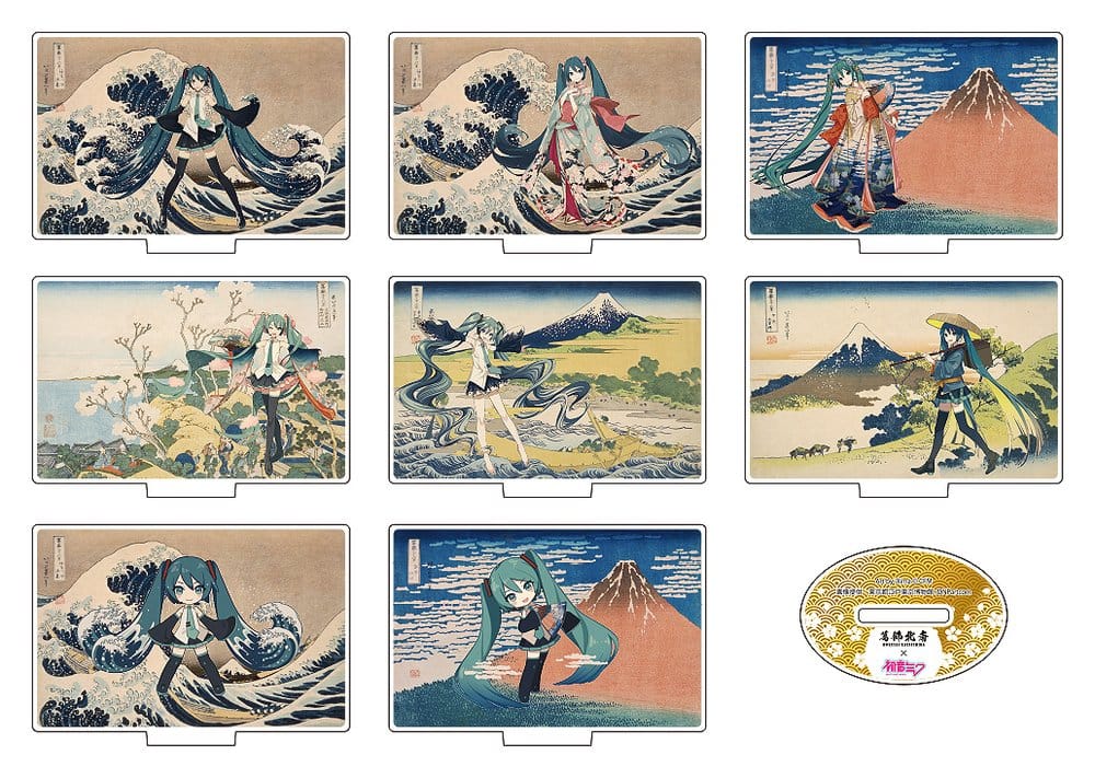 PRE ORDINE - Katsushika Hokusai x Hatsune Miku Acrylic Figure 5 cm Blind Box Assortment (8)