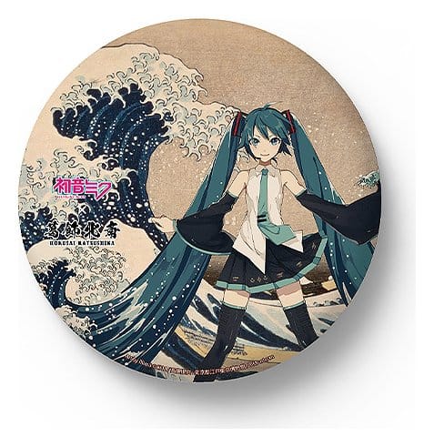 PRE ORDINE - Hatsune Miku x Katsushika Hokusai iXima Large Pinback Button The Great Wave off Kanagawa (5)