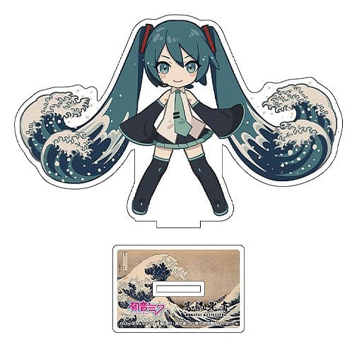 PRE ORDINE - Hatsune Miku x Katsushika Hokusai iXima Die-Cut Acrylic Stand The Great Wave off Kanagawa (Chibi) 10 cm (5)