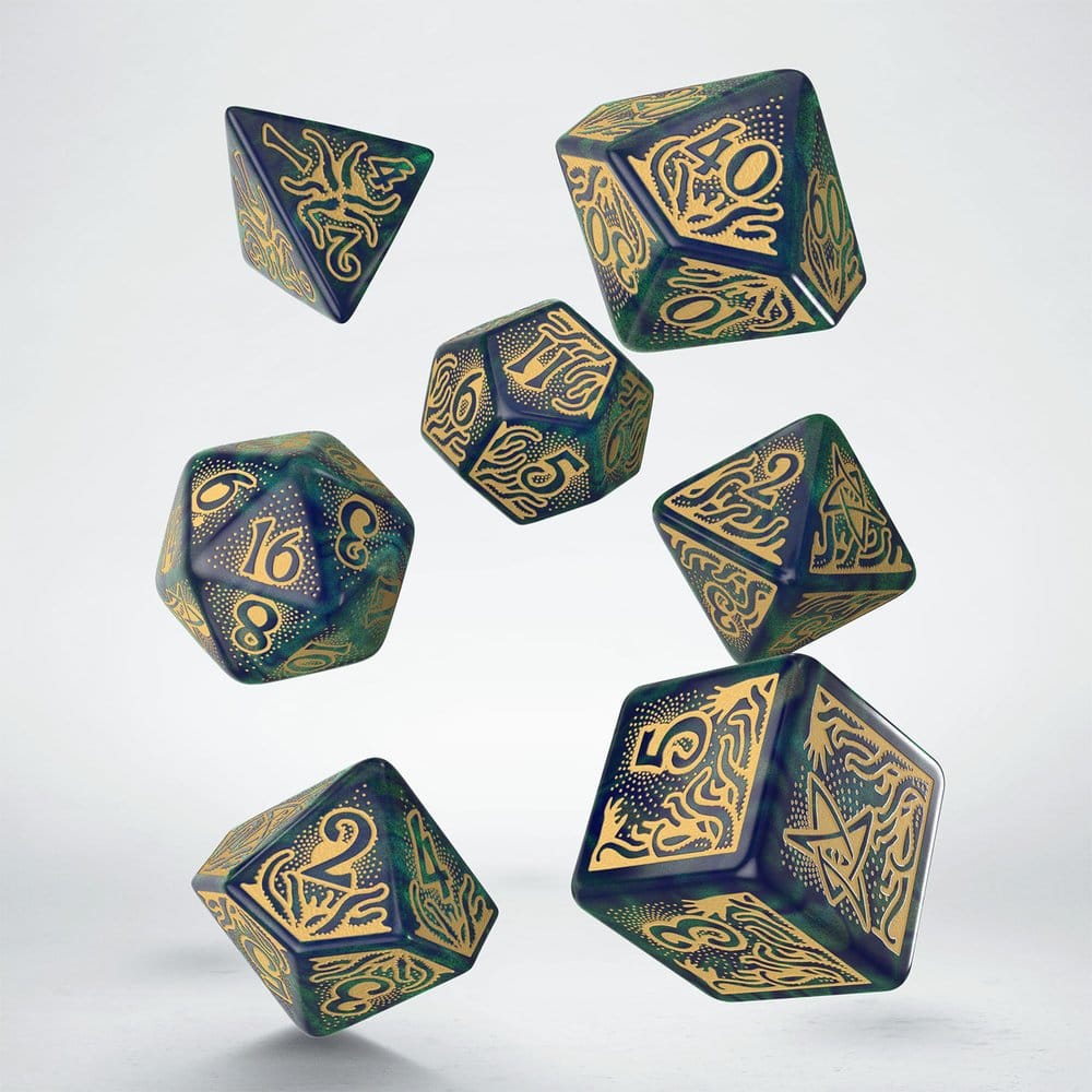PRE ORDINE - Call of Cthulhu 7th Edition Dice Set of 7 Blue-green & Gold