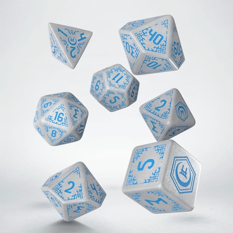 PRE ORDINE - Shadow Scar Dice Set of 7 White & Blue