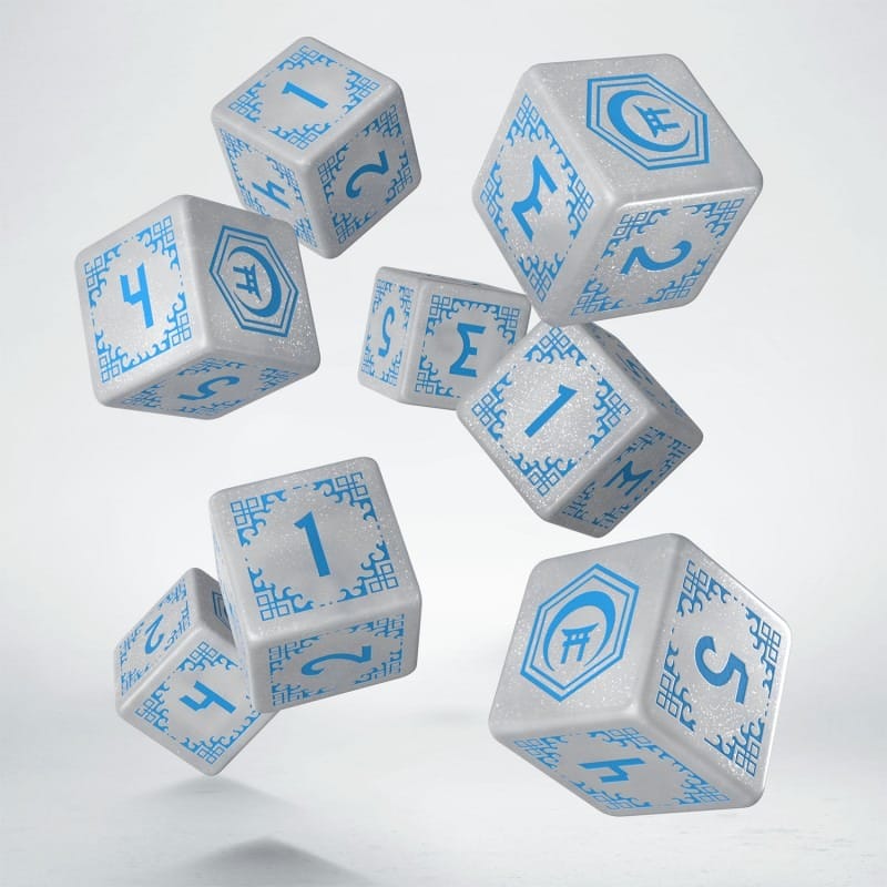PRE ORDINE - Shadow Scar Dice Set of 8 Essential White & Blue
