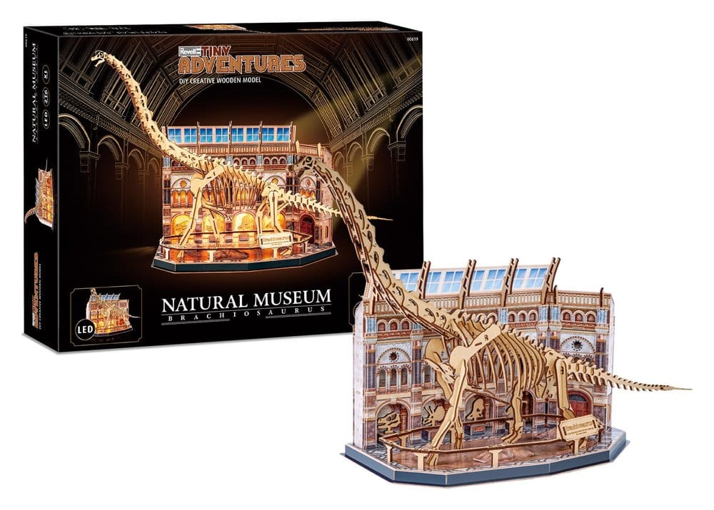 PRE ORDINE - Revell Tiny Adventures Natural Museum 3D Wooden Puzzle Brachiosaurus Skeleton 58 cm